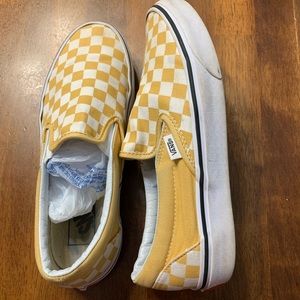Yellow checkered vans, size 7, women’s
